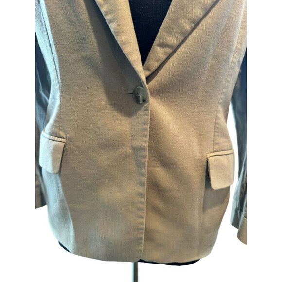 Pendleton 100% Virgin Wool Blazer Womens 14 Beige One Button Tan Khaki Jacket - Picture 5 of 10